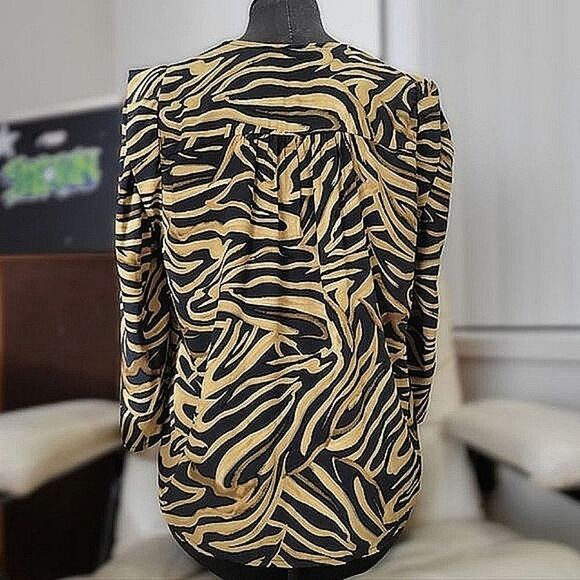 Morgan De Toi watercolour tiger print button up blouse - Picture 3 of 15